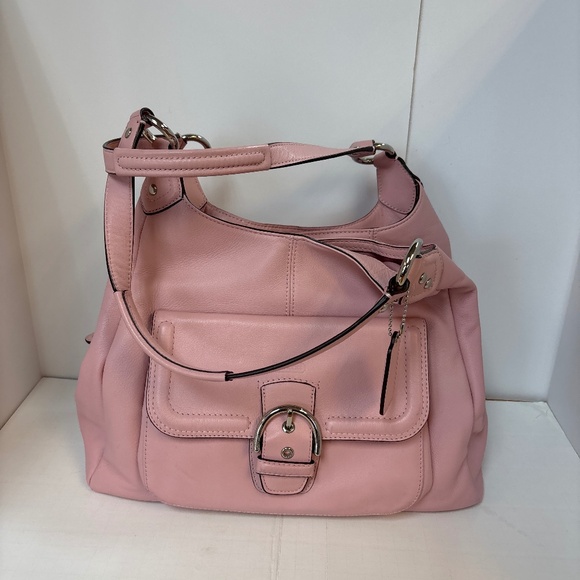 Coach Handbags - Coach Campbell Pink Leather Hobo Shoulder Handbag